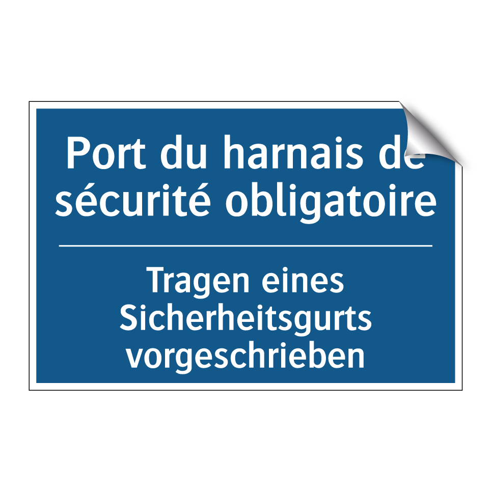 Tragen eines Sicherheitsgurts /.../ - Port du harnais de sécurité obligatoire /.../