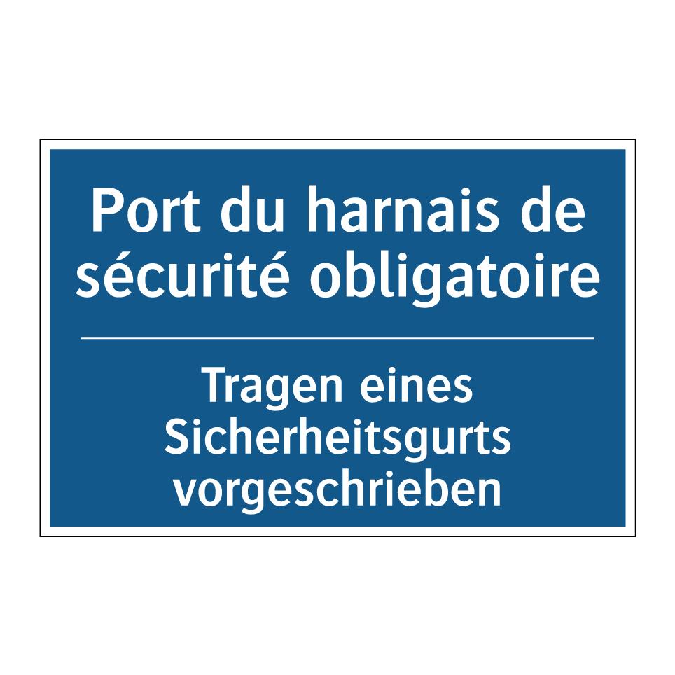 Tragen eines Sicherheitsgurts /.../ - Port du harnais de sécurité obligatoire /.../