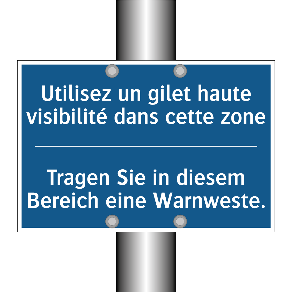 Tragen Sie in diesem Bereich eine /.../ - Utilisez un gilet haute visibilité /.../