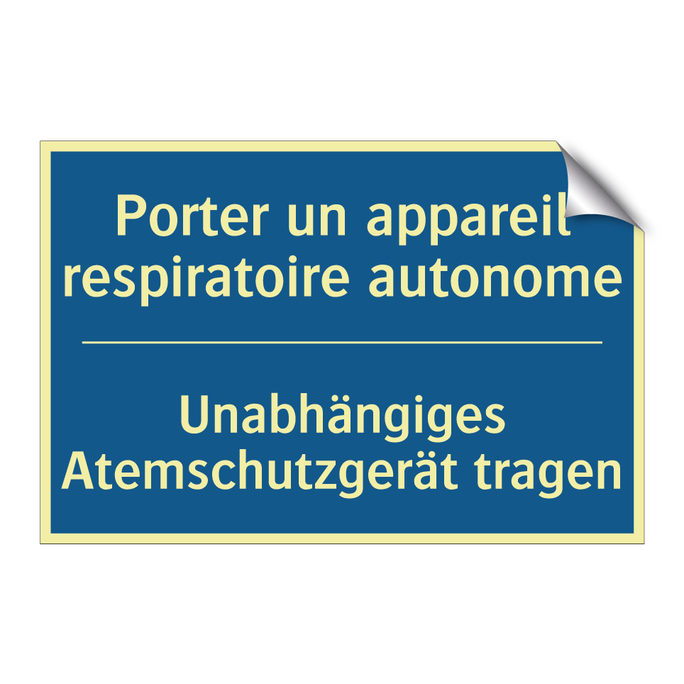 Unabhängiges Atemschutzgerät tragen /.../ - Porter un appareil respiratoire /.../
