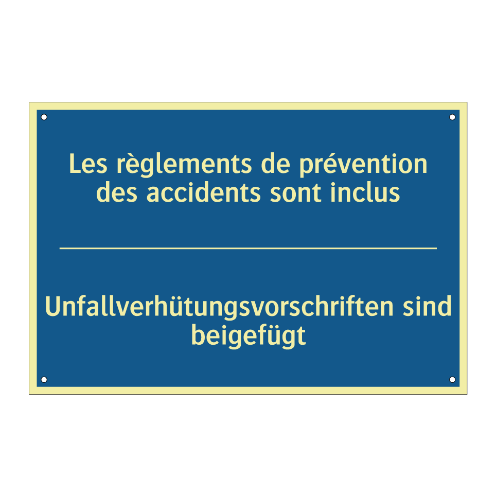 Unfallverhütungsvorschriften sind /.../ - Les règlements de prévention des /.../