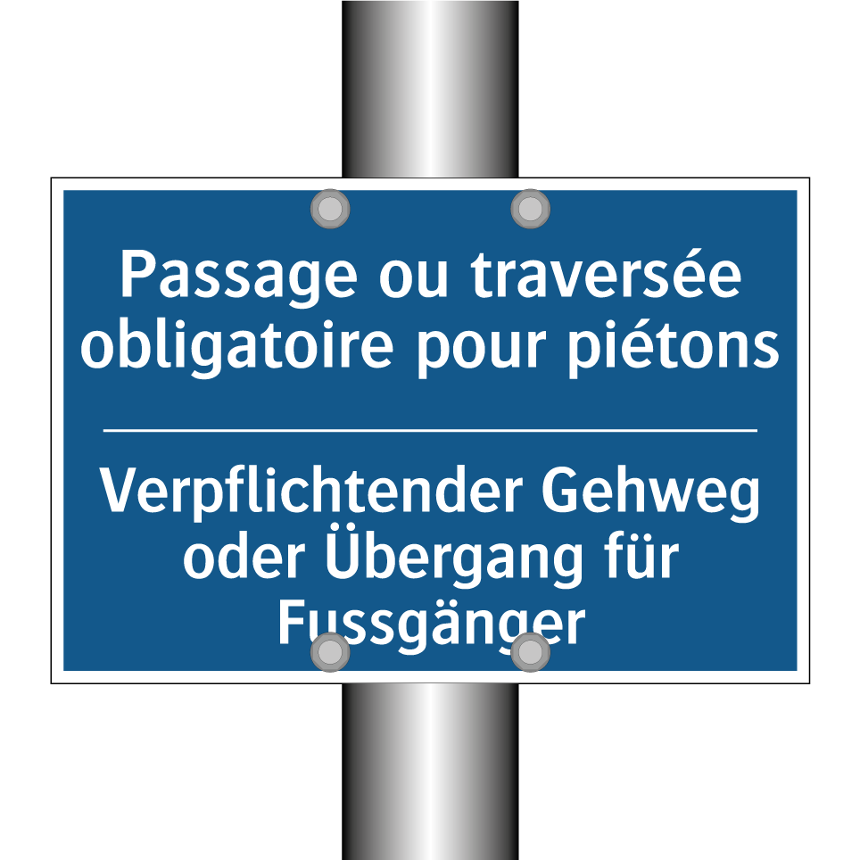Verpflichtender Gehweg oder Übergang /.../ - Passage ou traversée obligatoire /.../