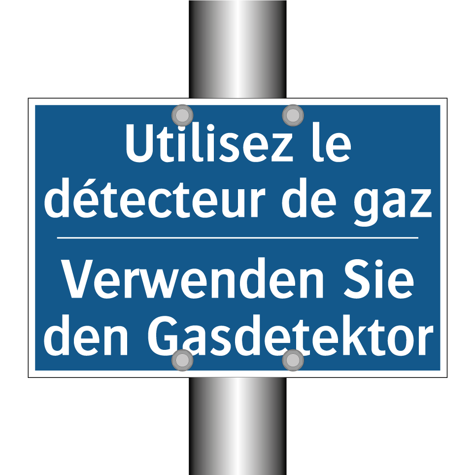 Verwenden Sie den Gasdetektor - Utilisez le détecteur de gaz