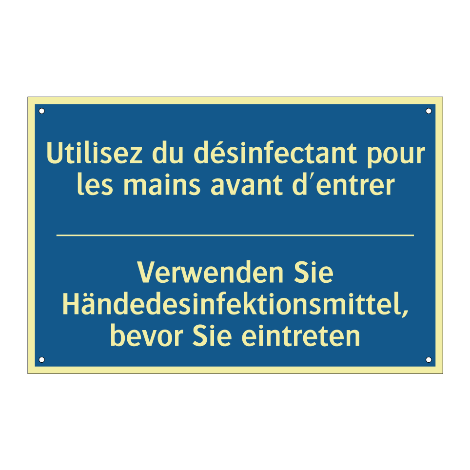 Verwenden Sie Händedesinfektionsmittel, /.../ - Utilisez du désinfectant pour /.../