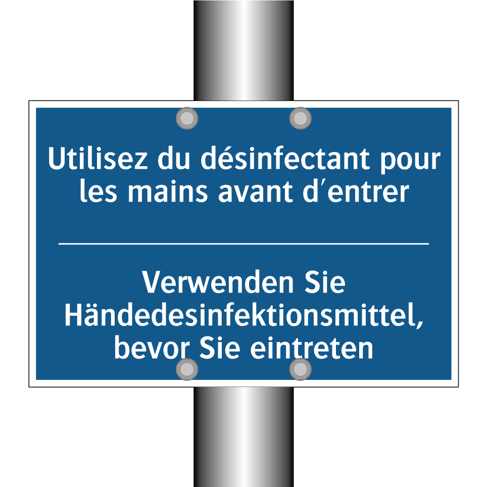 Verwenden Sie Händedesinfektionsmittel, /.../ - Utilisez du désinfectant pour /.../