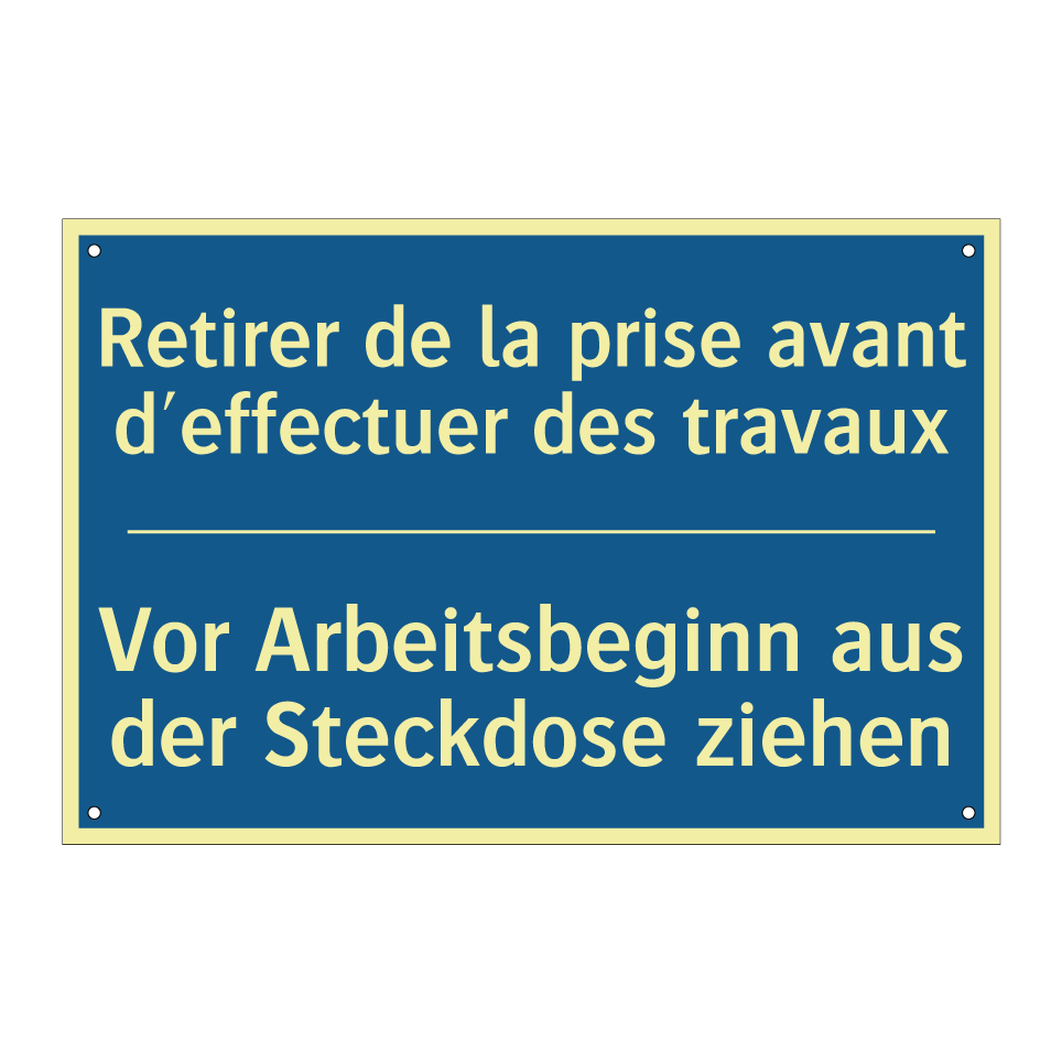 Vor Arbeitsbeginn aus der Steckdose /.../ - Retirer de la prise avant d'effectuer /.../