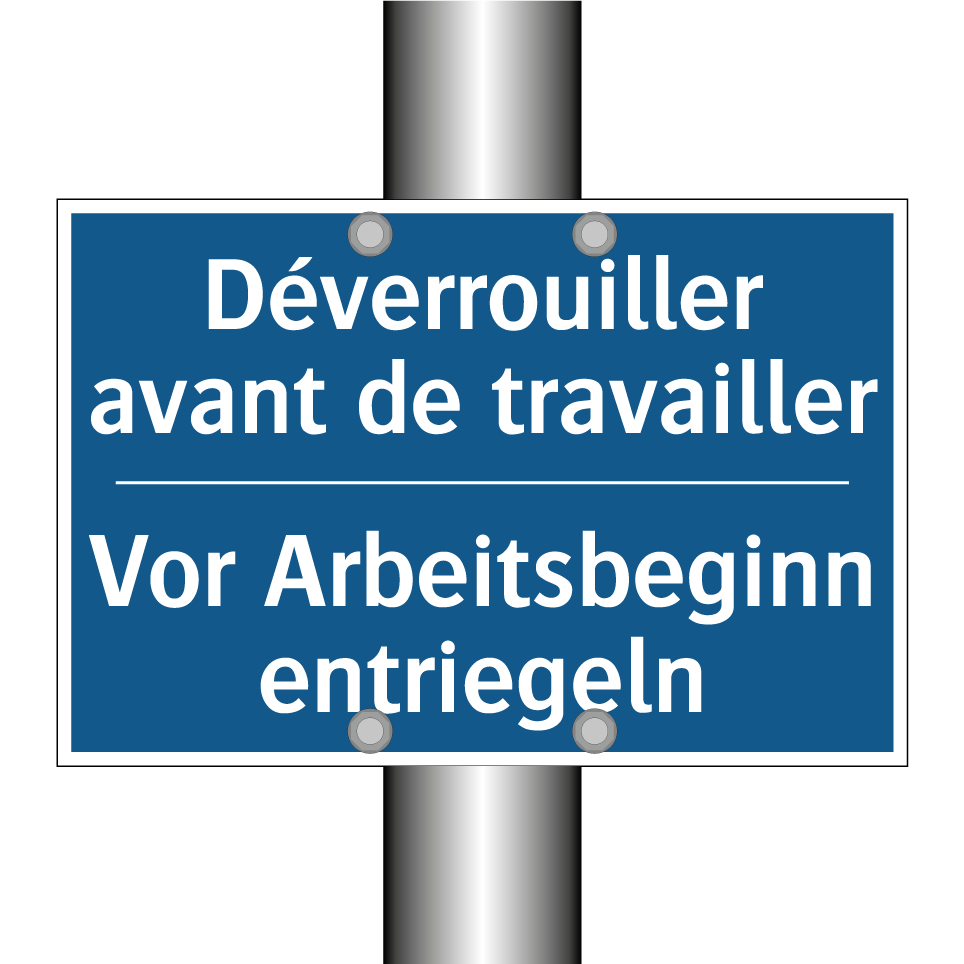 Vor Arbeitsbeginn entriegeln - Déverrouiller avant de travailler /.../