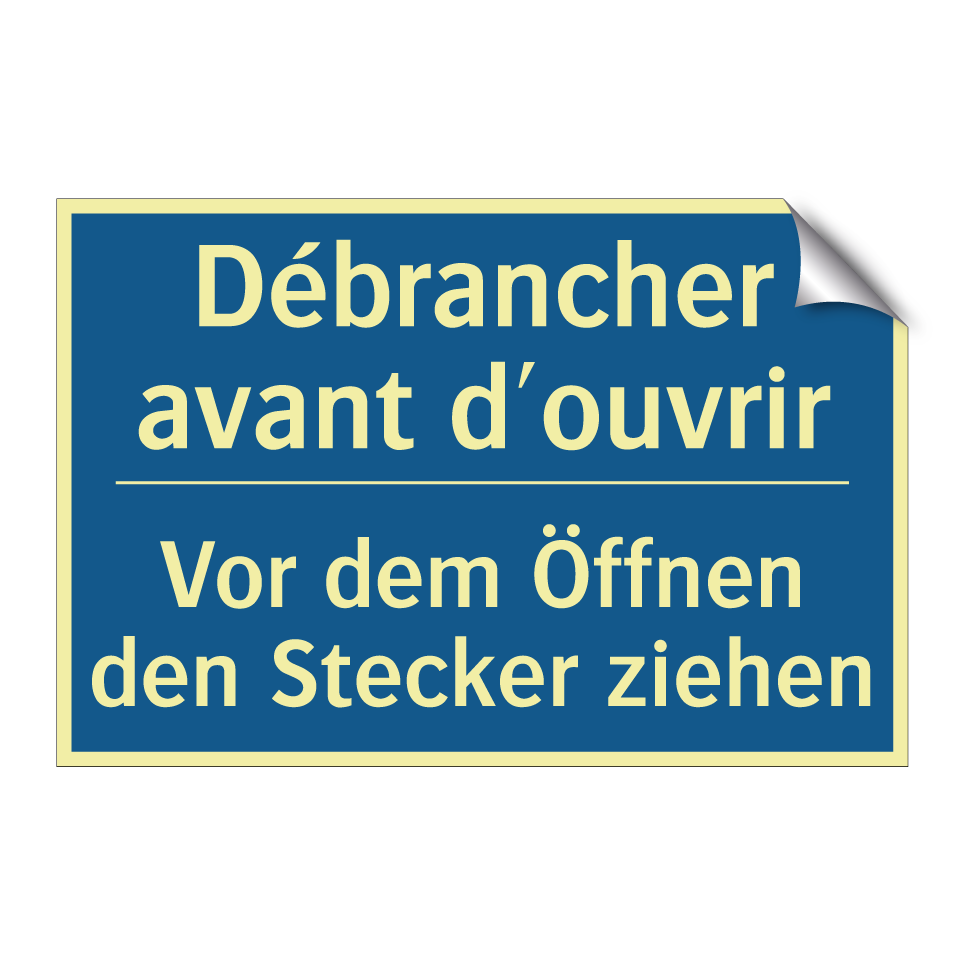 Vor dem Öffnen den Stecker ziehen /.../ - Débrancher avant d'ouvrir