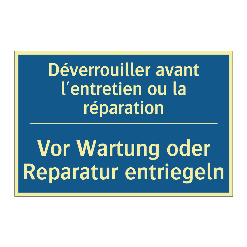 Vor Wartung oder Reparatur entriegeln /.../ - Déverrouiller avant l'entretien /.../