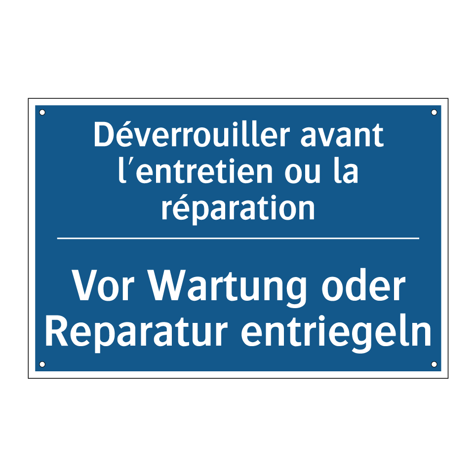 Vor Wartung oder Reparatur entriegeln /.../ - Déverrouiller avant l'entretien /.../