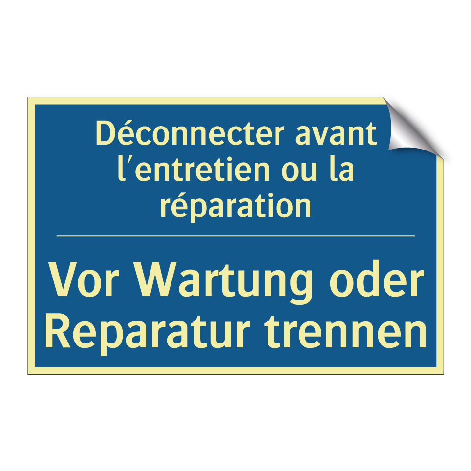 Vor Wartung oder Reparatur trennen /.../ - Déconnecter avant l'entretien /.../