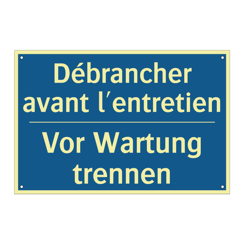 Vor Wartung trennen - Débrancher avant l'entretien