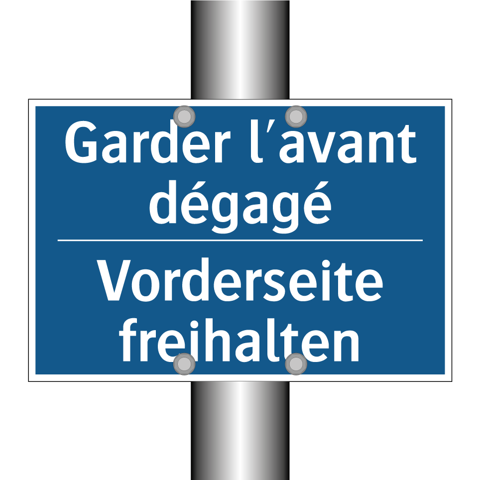 Vorderseite freihalten - Garder l'avant dégagé