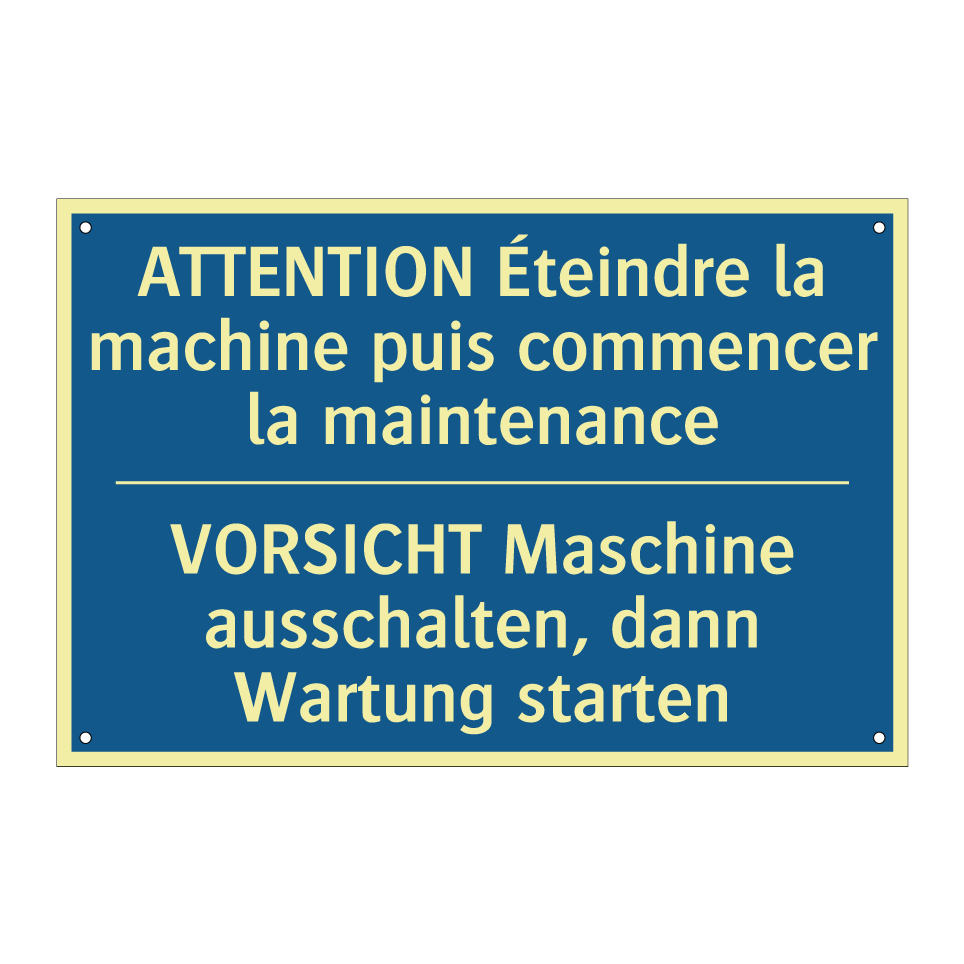 VORSICHT Maschine ausschalten, /.../ - ATTENTION Éteindre la machine /.../