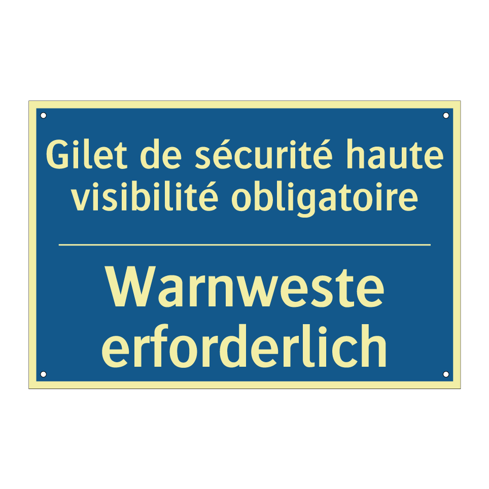Warnweste erforderlich - Gilet de sécurité haute visibilité /.../