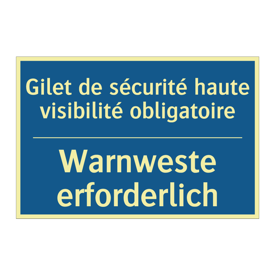 Warnweste erforderlich - Gilet de sécurité haute visibilité /.../