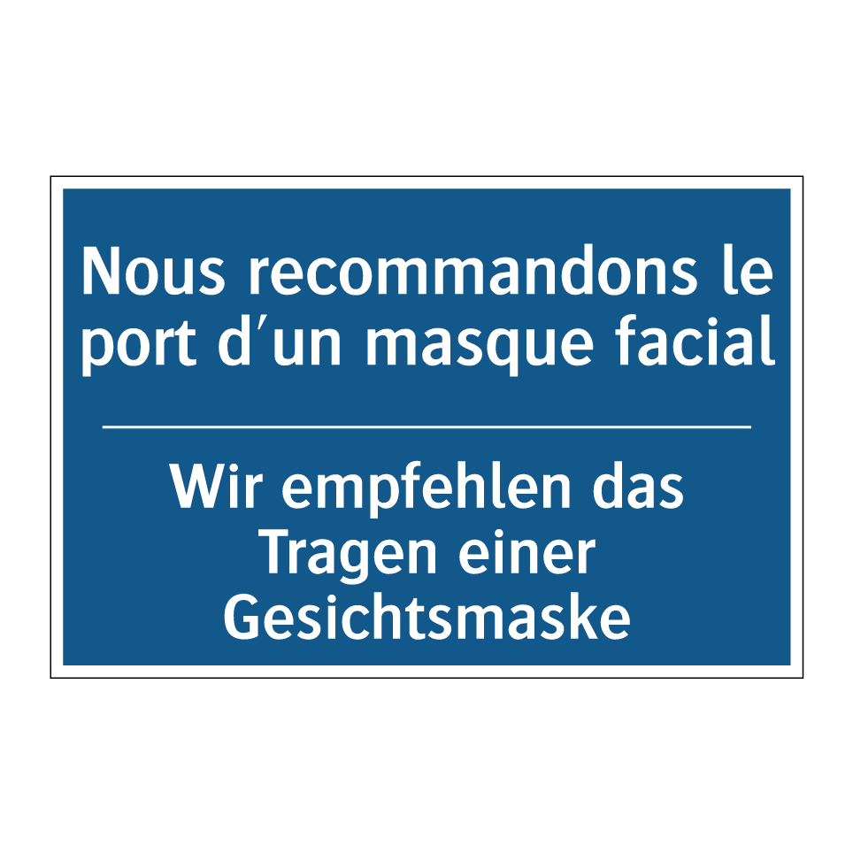 Wir empfehlen das Tragen einer /.../ - Nous recommandons le port d'un /.../