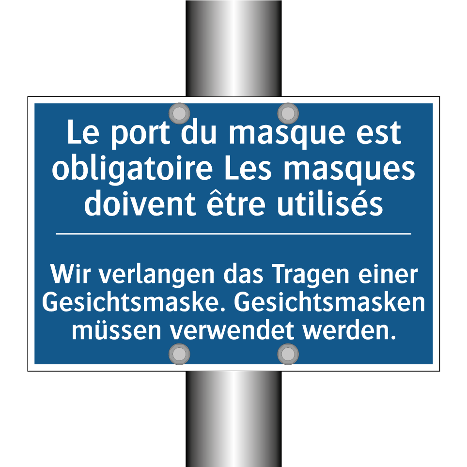 Wir verlangen das Tragen einer /.../ - Le port du masque est obligatoire /.../