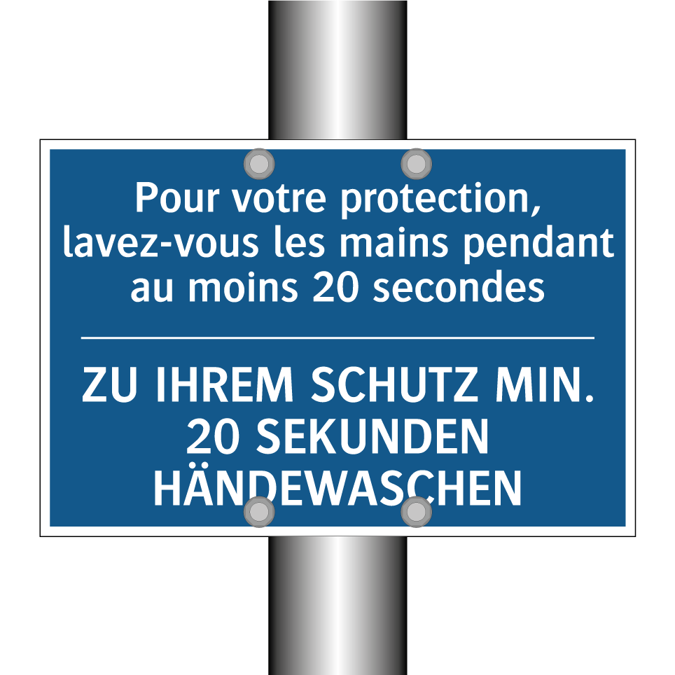 ZU IHREM SCHUTZ MIN. 20 SEKUNDEN /.../ - Pour votre protection, lavez-vous /.../
