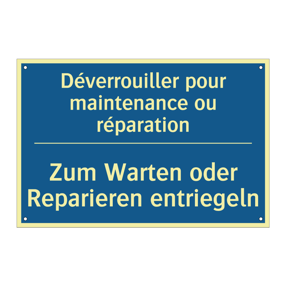 Zum Warten oder Reparieren entriegeln /.../ - Déverrouiller pour maintenance /.../