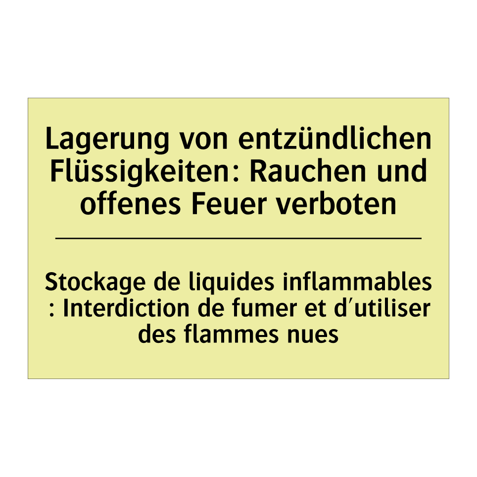 Lagerung von entzündlichen Flüssigkeiten: /.../ - Stockage de liquides inflammables /.../