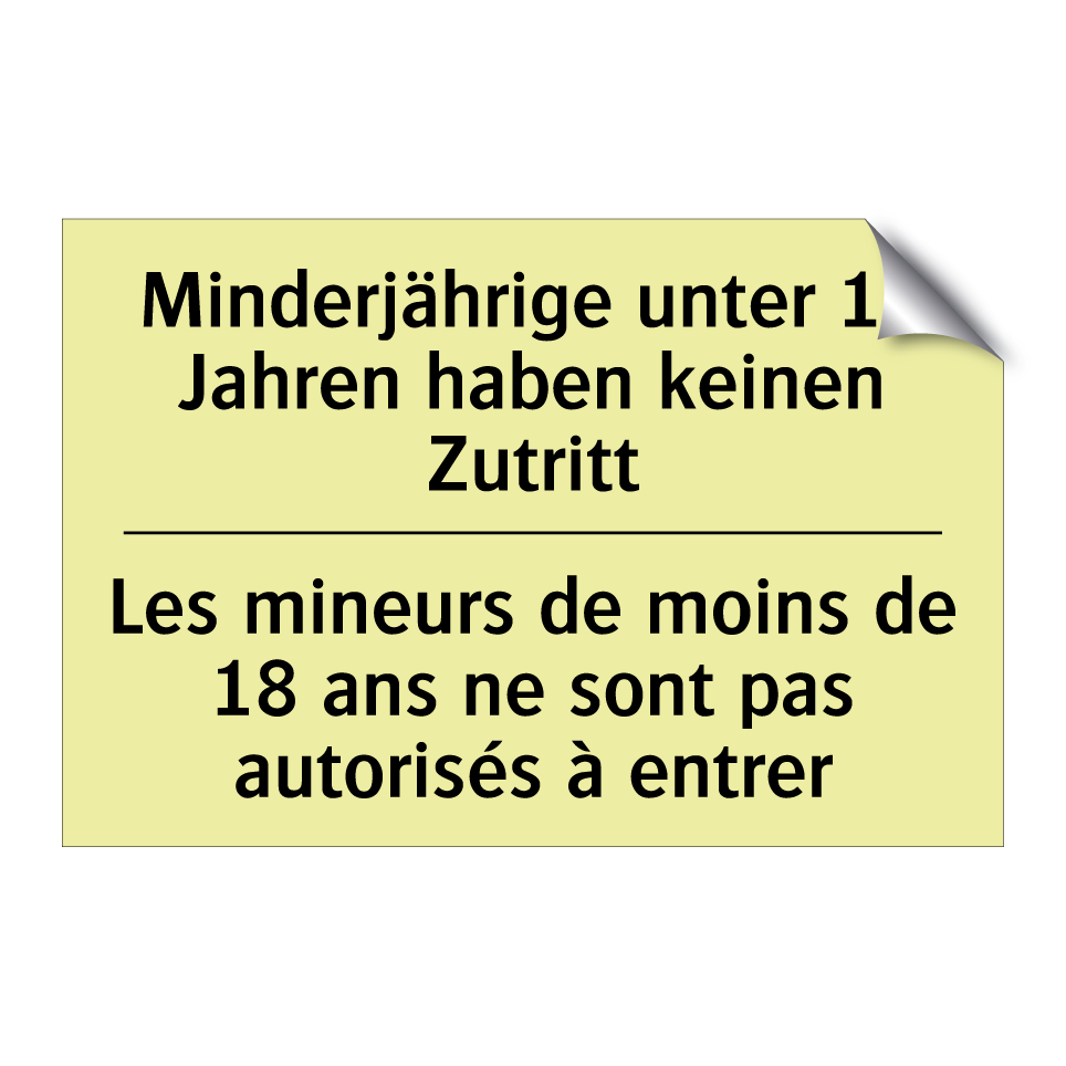 Minderjährige unter 18 Jahren /.../ - Les mineurs de moins de 18 ans /.../