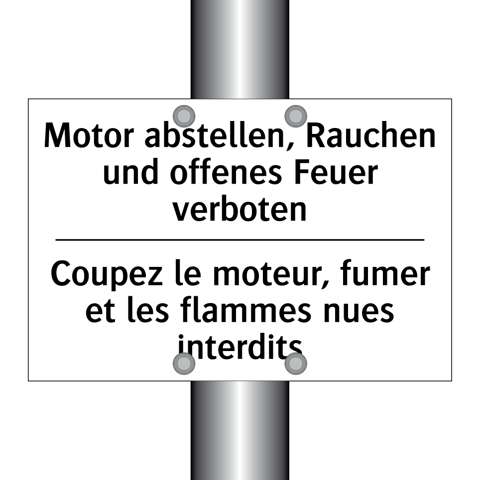 Motor abstellen, Rauchen und offenes /.../ - Coupez le moteur, fumer et les /.../