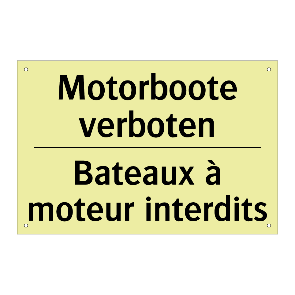 Motorboote verboten - Bateaux à moteur interdits