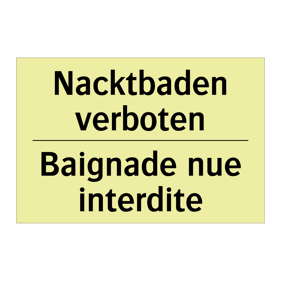 Nacktbaden verboten - Baignade nue interdite