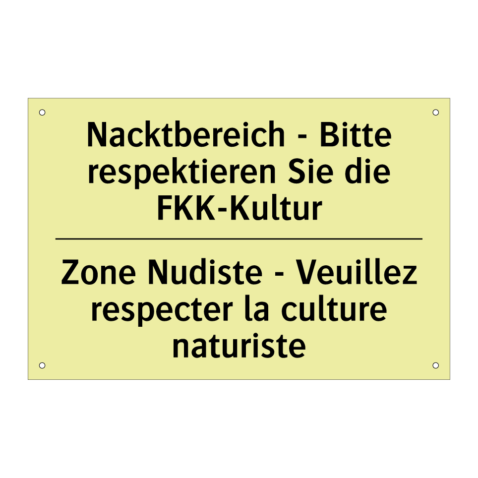 Nacktbereich - Bitte respektieren /.../ - Zone Nudiste - Veuillez respecter /.../