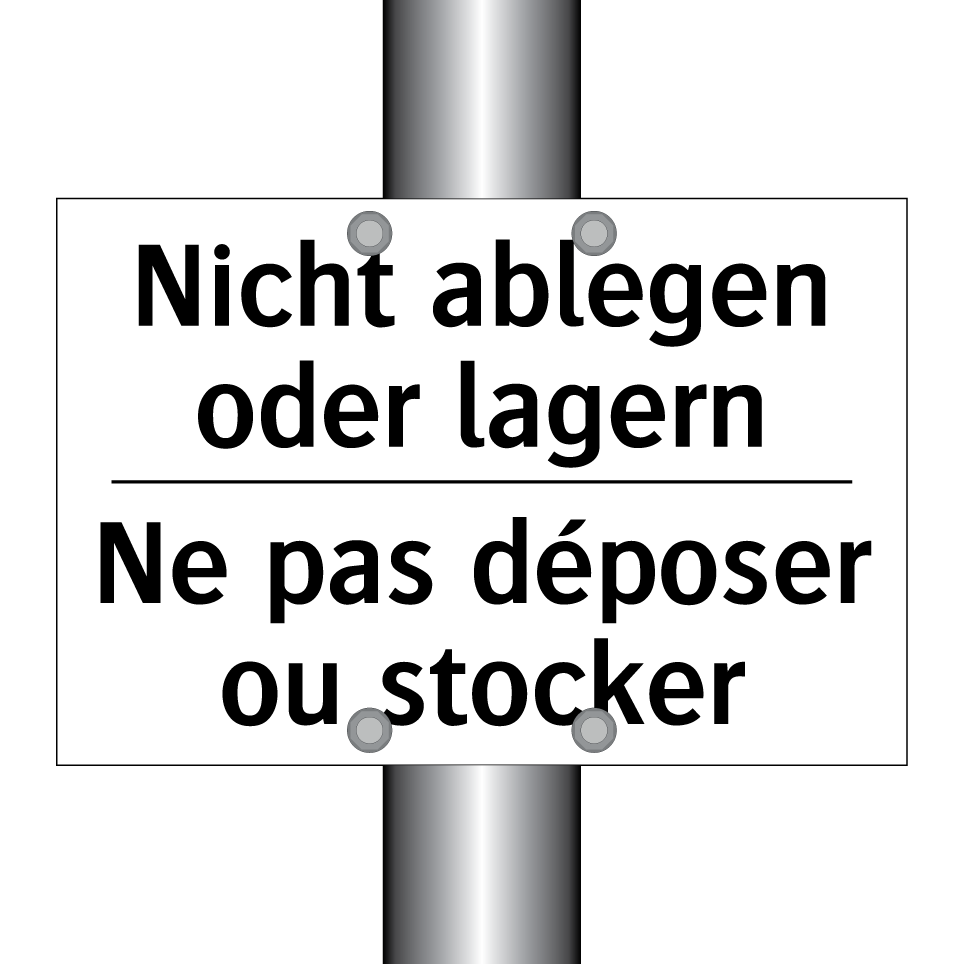 Nicht ablegen oder lagern - Ne pas déposer ou stocker