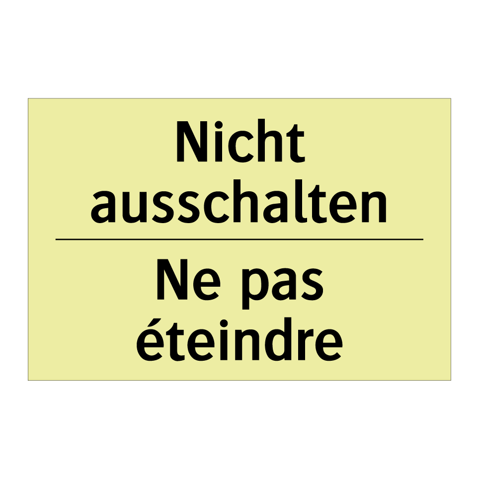 Nicht ausschalten - Ne pas éteindre
