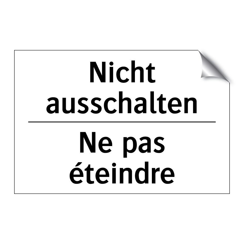 Nicht ausschalten - Ne pas éteindre