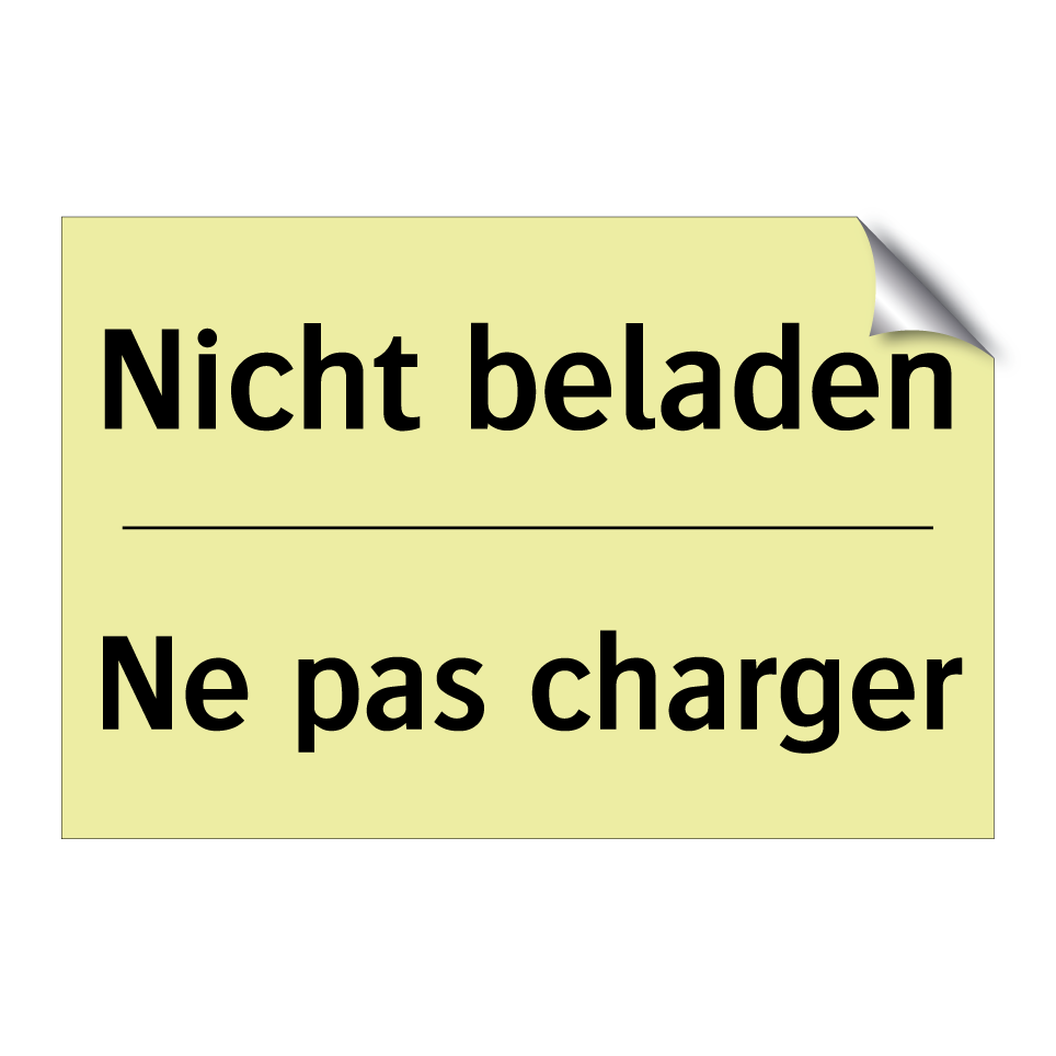 Nicht beladen - Ne pas charger