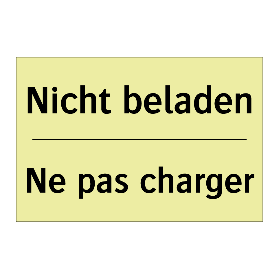 Nicht beladen - Ne pas charger