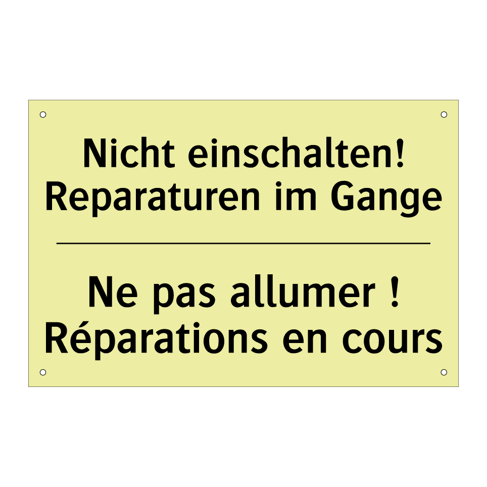 Nicht einschalten! Reparaturen /.../ - Ne pas allumer ! Réparations en /.../