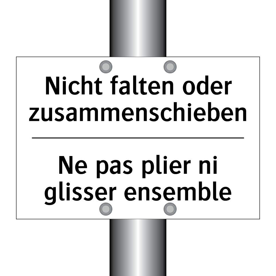 Nicht falten oder zusammenschieben /.../ - Ne pas plier ni glisser ensemble /.../