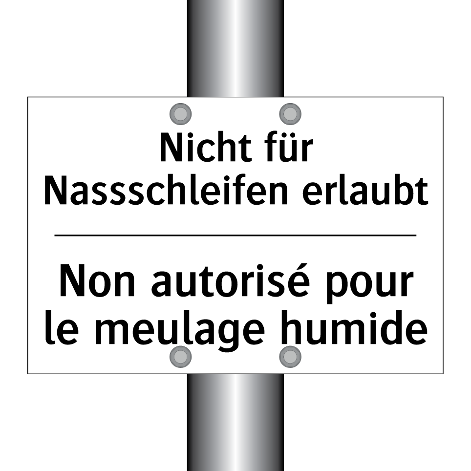 Nicht für Nassschleifen erlaubt /.../ - Non autorisé pour le meulage humide /.../