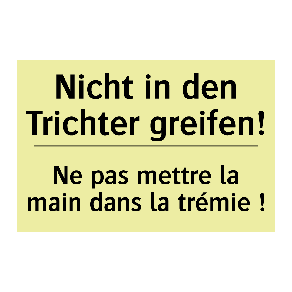 Nicht in den Trichter greifen! - Ne pas mettre la main dans la /.../