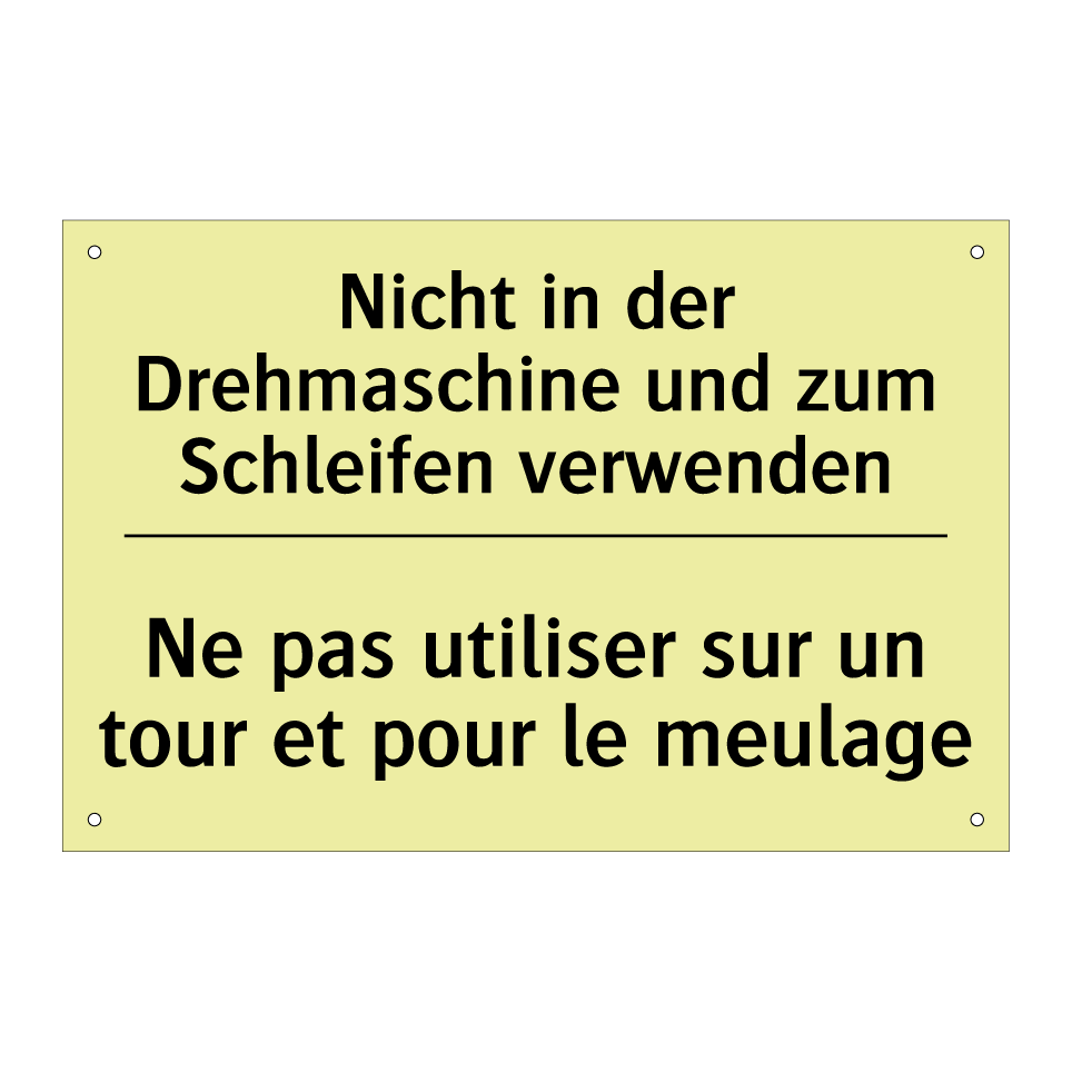 Nicht in der Drehmaschine und /.../ - Ne pas utiliser sur un tour et /.../