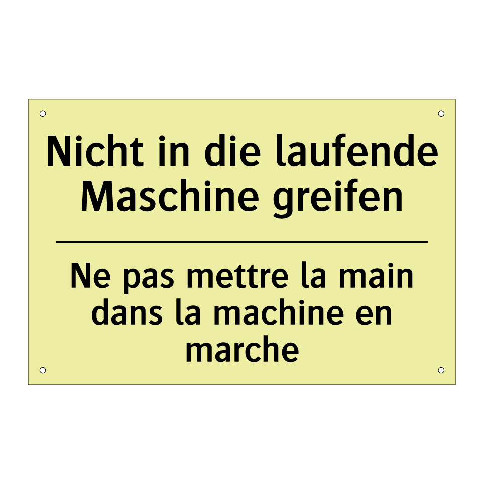 Nicht in die laufende Maschine /.../ - Ne pas mettre la main dans la /.../