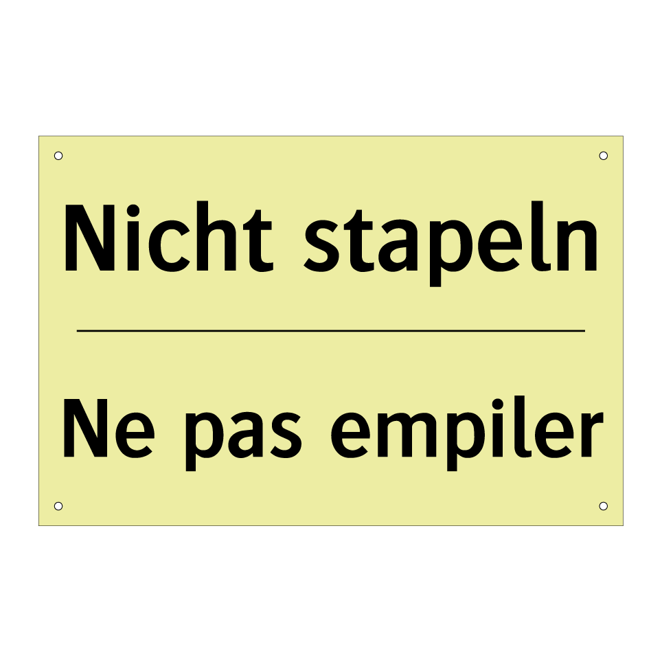 Nicht stapeln - Ne pas empiler