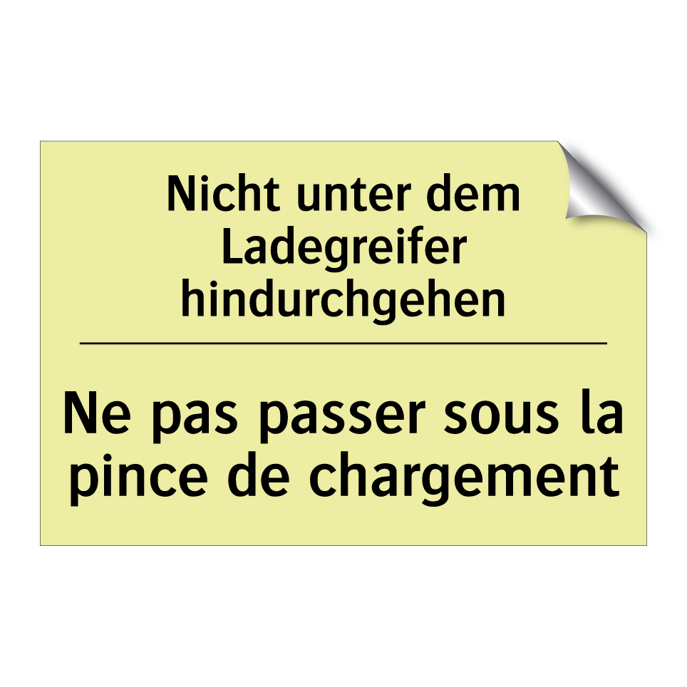 Nicht unter dem Ladegreifer hindurchgehen /.../ - Ne pas passer sous la pince de /.../