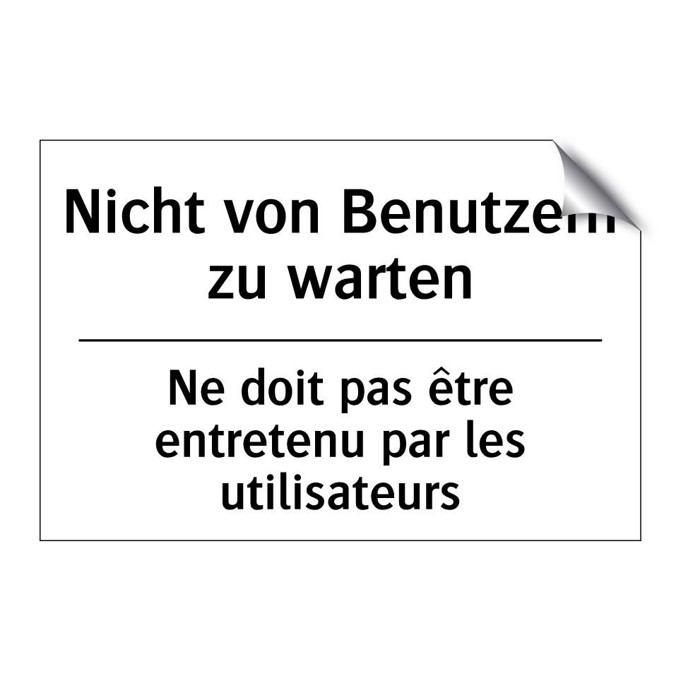 Nicht von Benutzern zu warten - Ne doit pas être entretenu par /.../