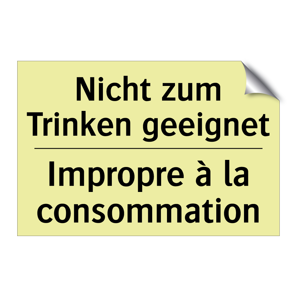 Nicht zum Trinken geeignet - Impropre à la consommation
