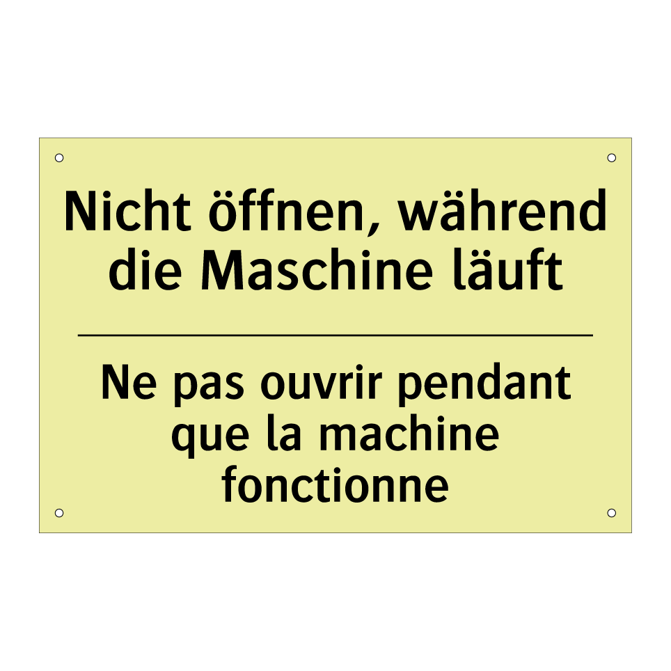 Nicht öffnen, während die Maschine /.../ - Ne pas ouvrir pendant que la machine /.../