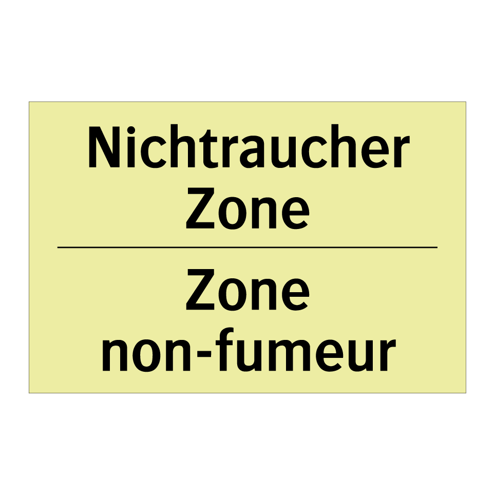 Nichtraucher Zone - Zone non-fumeur