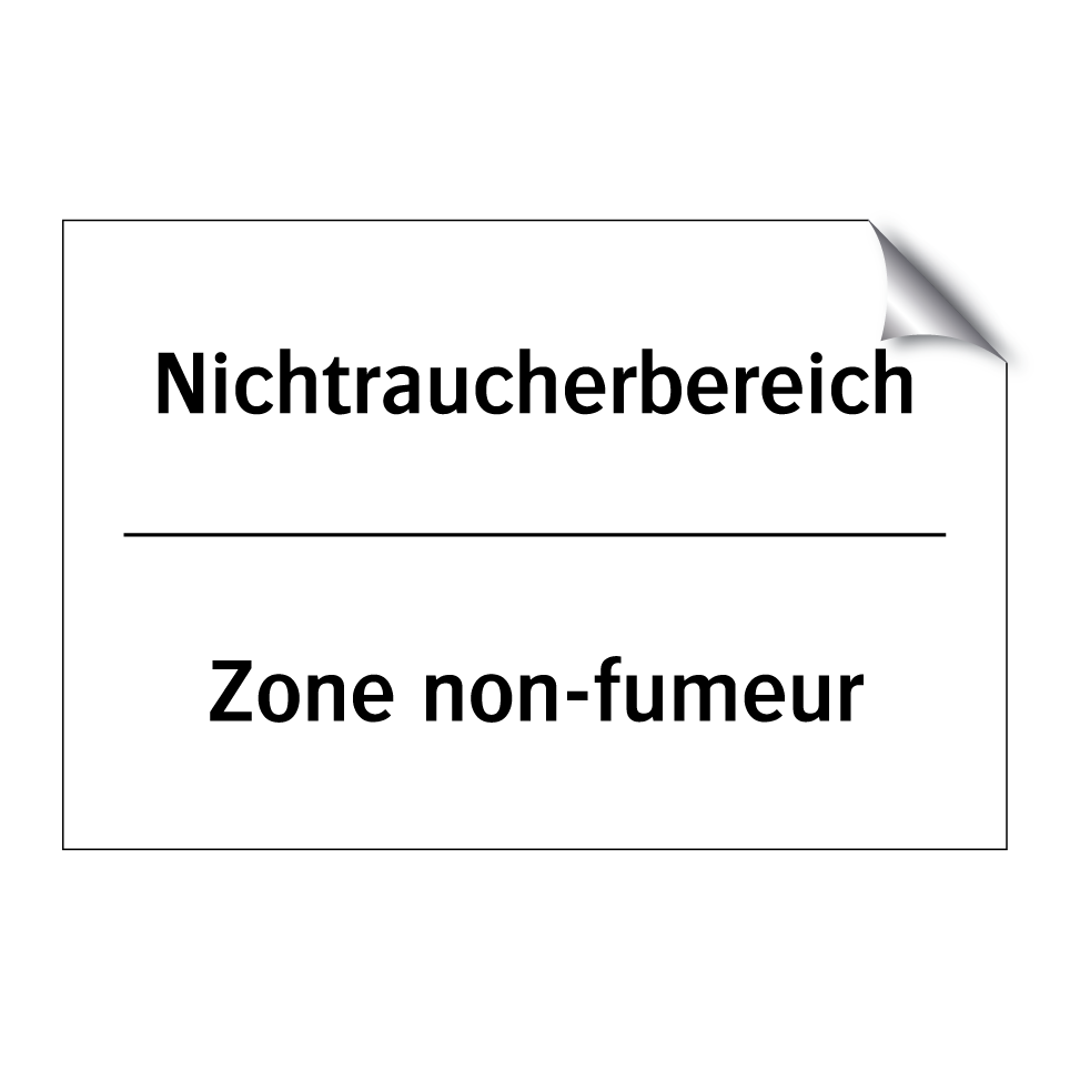 Nichtraucherbereich - Zone non-fumeur