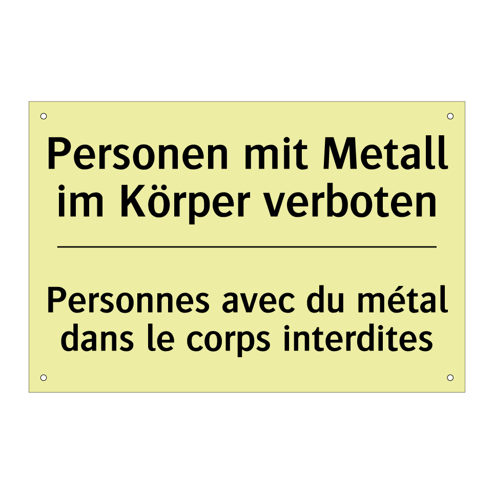 Personen mit Metall im Körper /.../ - Personnes avec du métal dans le /.../