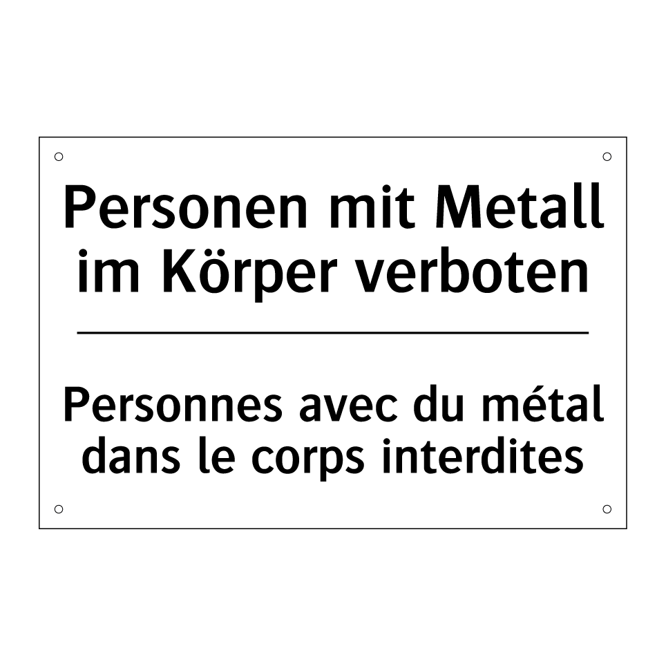 Personen mit Metall im Körper /.../ - Personnes avec du métal dans le /.../